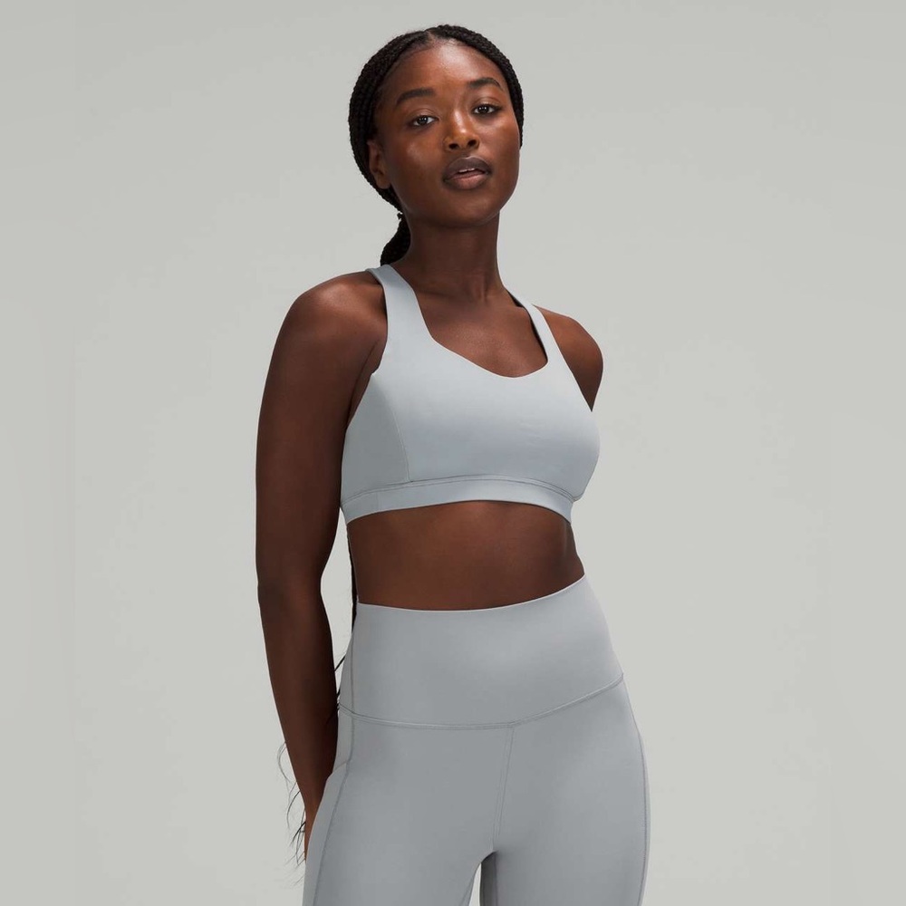 Lululemon Free to Be Bra Womens 6 Grey Sports Bra Light Support C D Cup Longline - Picture 3 of 6